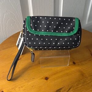 See Jane Work Polka Dot Wristlet Clutch Wallet NWT
